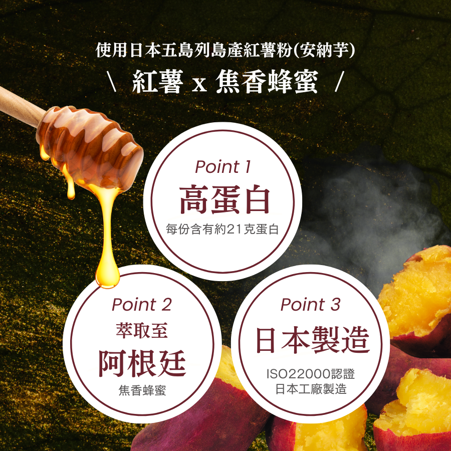 WPC乳清蛋白粉 - 紅薯 x 焦香蜂蜜口味